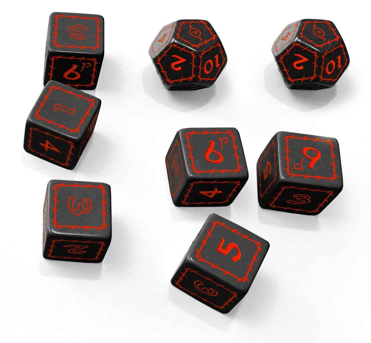 Jeu De Dés The One Ring RPG Blanc - Dés Gravés Spéciaux Pour Loremaster